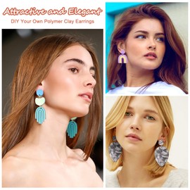 Jeesblsy Polymer Clay Earring Making Kit Include 24Pcs Polymer Clay Earring Cutters, 36 Colors Clay, Tools, Rollers, Earring Hooks for Polymer Clay Earrings Jewelry Making Supplies