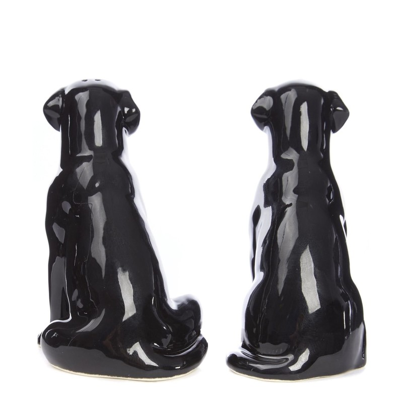 Quail Ceramics Black Labrador Salt & Pepper Shaker Pots
