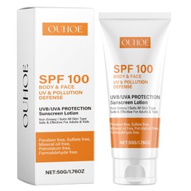 Sonnencreme LSF 100, Sunscreen SPF 100, Feuchtigkeitsspengende Sonnenschutzcreme, Waterproof, Nicht Fettend, Starker UVA-UVB-Schutz, Sonnencreme Gesicht für Alle Hauttypen