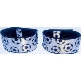 Coleteros de manga de fútbol (par) blanco y negro, del inventor original de Estados Unidos, soportes de manga de fútbol, correas de manga de fútbol