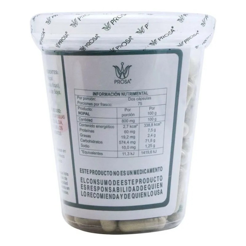 Nopal 150 Cap Prosa Sin Sabor
