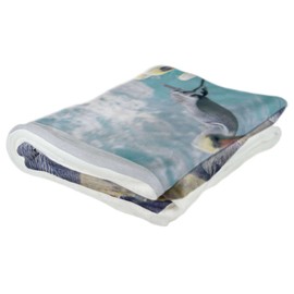 Northwest Art Mall Devils Punch Bowl, Newport Oregon Ultra Fleece Bed Sofa Travel Cozy Blanket from Photograph by Steve Terrill 50" x 60".