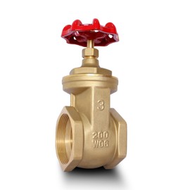 3" NPT Brass Gate Valve, Heavy Duty Female x Female Thread Manual Rotary Sluice Valve with Wheel Handle for Water, Oil, Gas, Industrial Plumbing, and HVAC Systems (3", DN80)