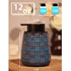 Ceramic Soap Dispenser, Lotion Dispenser with Pump 12oz (Blue Liquid
