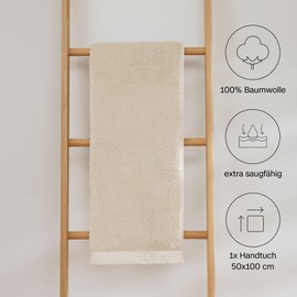 s.Oliver Hand Towel 50 x 100 cm, 100% Cotton, 600 g/m², Soft and Absorbent, Blue Towels