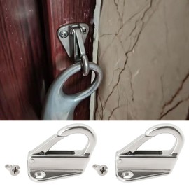 Micro Traders 4pcs Boat Fender Hooks 316 Stainless Steel Marine Fender Hook Heavy Duty Boat Fender Clip for Vehicle Seagoing Vessel with Screws 37x31mm