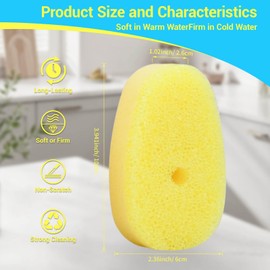 UWSTE 12Packs Dish Wand Sponge Refills for Scrub Daddy Dish Daddy - Replacement Heads for Dish Sponges, Non Scratch Dish Washing Scrubbers, Kitchen Dish Cleaning (Only Refills)