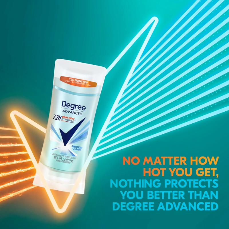 Degree Advanced Protection Antiperspirant Deodorant Shower Clean for 72-Hour Sweat