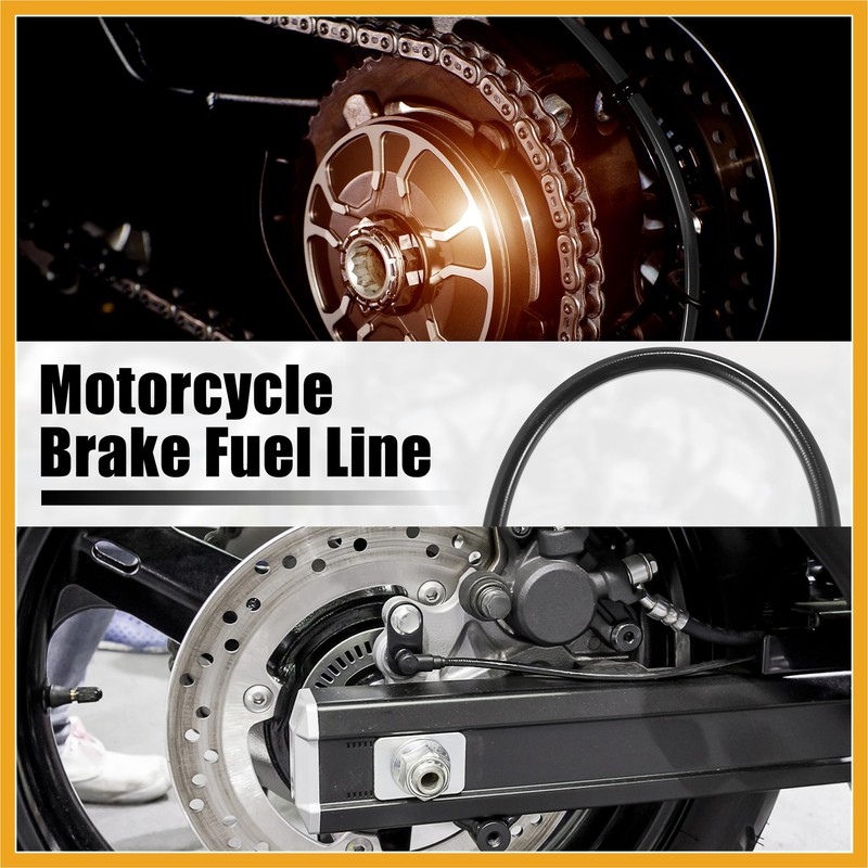 Partuto 170cm 66.93" Motorcycle Braided Brake Clutch Oil Hoses Pipe