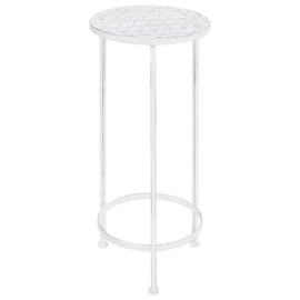 Strawberry Fairy Vintage Style Metal Plant Stand Set for Elegant Home Display, Antique White, Space-Saving and Easy to Assemble, Includes 3 Sizes