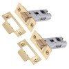 XFORT Tubular Latch, Polished Brass, Tubular Door Latch for Internal