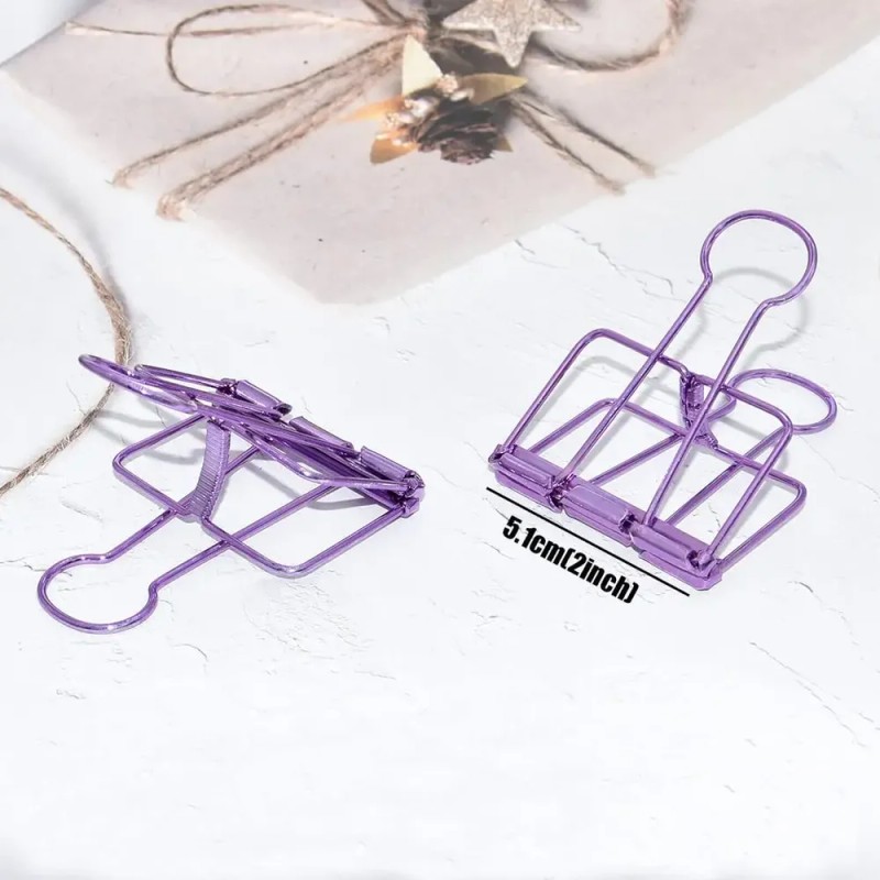 Clips De Carpeta Extra Grandes Morados 15 Unidades