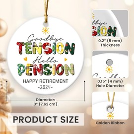 Gift Glow Retirement Gifts Christmas Ornaments 2024 - Retirement Christmas Decorations for Tree, Goodbye Gifts Coworkers, Retirement Gifts for Men, Women, Family, Friends, Ceramic Ornaments