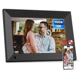 Arktronic 8" Digital Picture Frame, 16GB, Touchscreen, WiFi Wall-Mount Frame for Home/Business, 1200x800 HD, Share via App, Email, USB & Micro SD, Black