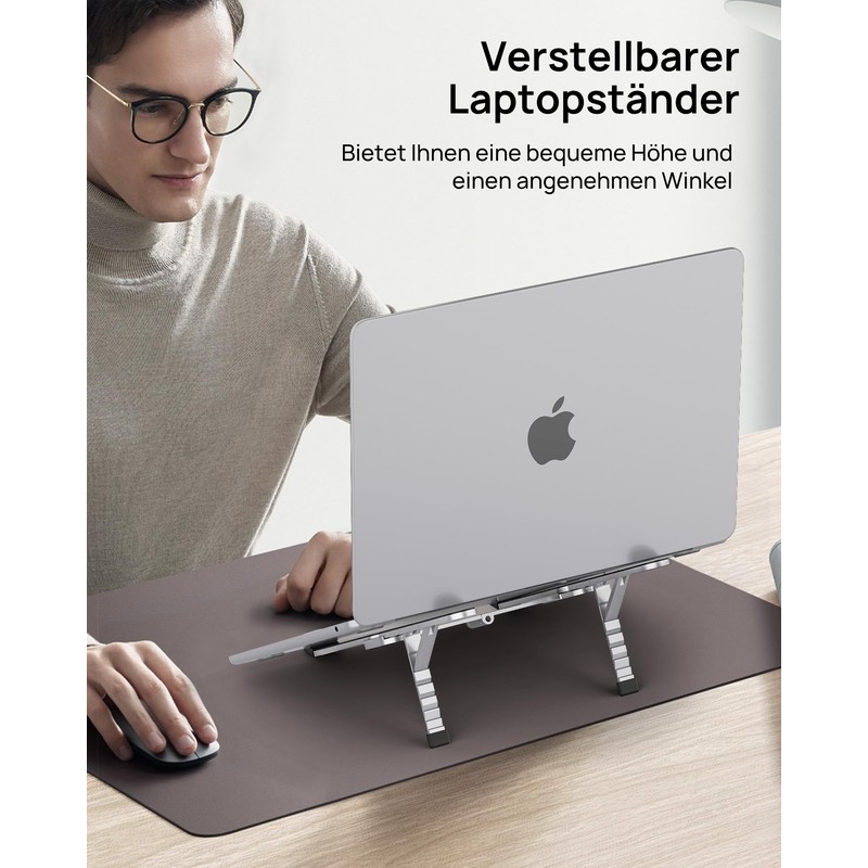SODI Laptop Stand, Foldable Laptop Stand, Hand Size Folded, Portable