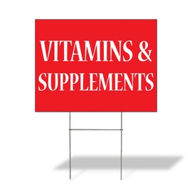 Fastasticdeals Weatherproof Yard Sign Vitamins & Supplements F Lawn Garden Pharmacies 18x12 Inches 1 Side Print