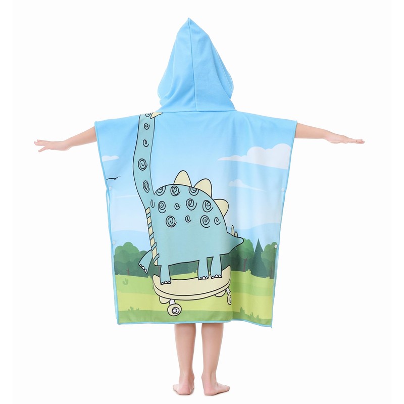 Dinosaur Towel Poncho for Kids Child Boys Girls Hooded Bath