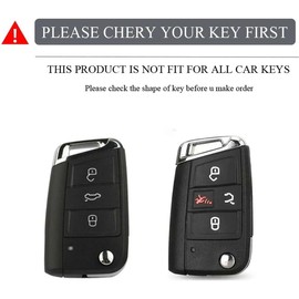 MMSZHL Funda para Llavero, Funda Protectora de TPU Suave, Key Fob Cover, Funda para Llave Auto, Compatible con VW Golf, Polo, Jetta, Tiguan, Atlas GTI, 4 Botones, Accesorios VW (Plata Negro)