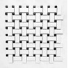 Squarefeet Depot 1x2 Matte Finish White and Black Basketweave Porcelain
