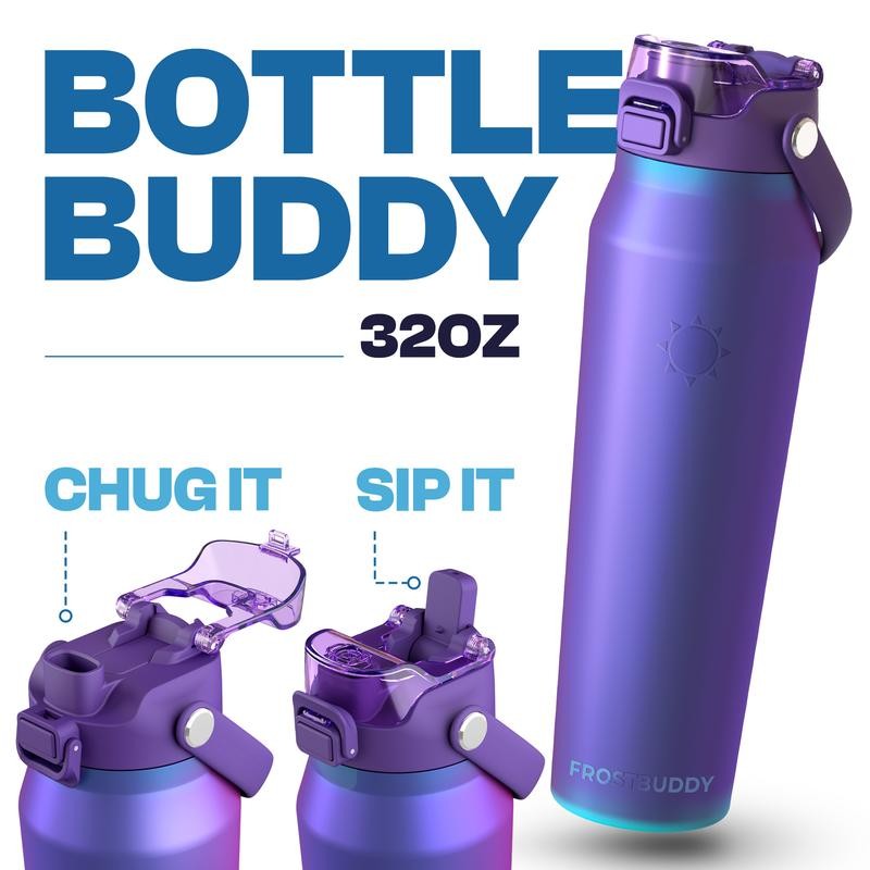 Bottle Buddy | Dual Function lid Water Bottle | Stainless