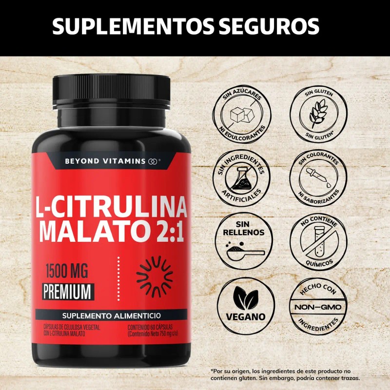 Citrulina Malato 1500mg Puro Pre Entreno Citrulline Malate Oxido Nítrico
