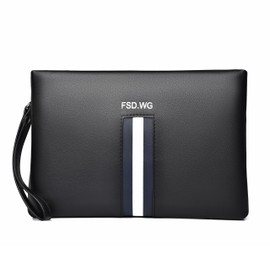 FSD.WG Clutch Bag Men's Women's Stylish Popular Second Bag Handbag Leather Wedding Ceremonial Party Lightweight Formal Brand, Black G, Free size