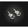 Budawi® Rock Crystal Stud Earrings Ball 6 mm 925 Silver,