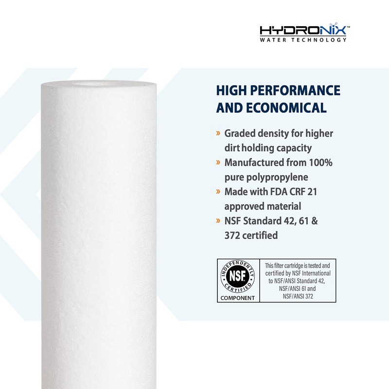 Hydronix SDC-25-2005 Whole House, RO Systems or Commercial Use Sediment