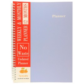 A4 Large Undated Weekly and Monthly Planner, 12 Months No Waste Handwritten Date Weekly To Do List Notebook with Goal & Organizer Pocket, 8.5" x 11" Blank Monthly Planner for Women Work School Home