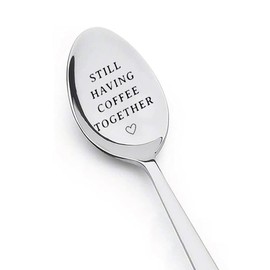 Moving Away Gifts for Friends Neighbor Colleague Farewell Gift for Coworkers Engraved Still Having Coffee Together Spoon Stainless Steel Tea Coffee Spoon for Christmas