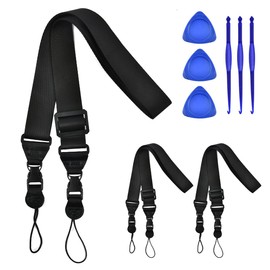 FOCCTS Correa de hombro ajustable para cámaras, correas universales ajustables para el cuello, correa de cámara de diseño de pico portátil, correa de hombro multifuncional para portafolios, computadora, equipaje portátil, Negro -, Large