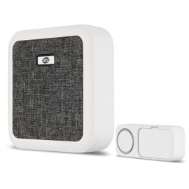 REV Orchestra Wireless Doorbell Set, 150 m, 90 dB, Wireless Bell 230 VAC and Bell Push, White