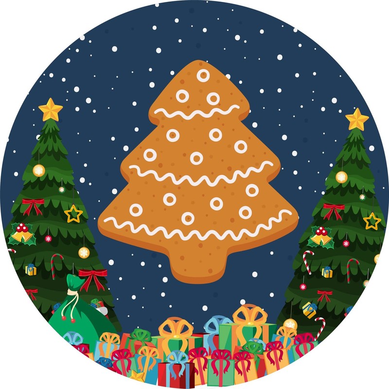 144 Gingerbread Christmas themed 30mm Reward Stickers