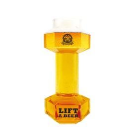 Winkee - Dumbbell Beer Glass - 0.68 Litre Capacity I Beer Glass Funny for Half Light or Pils I Muscle Building When Drinking Beer I The Gym for Beer Lovers