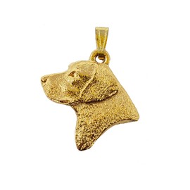 Labrador Retriever Lab Head Dog 24k Gold Plated Pewter Pendant USA Made