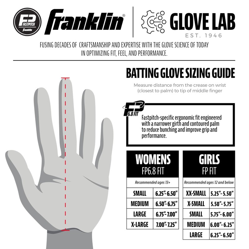 Franklin Sports USA Softball Women's Softball Batting Gloves - CFX