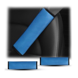 AUCELI 2 Pcs Auto Seat Belt Cover, Breathable Seatbelt Shoulder Harness Pads Strap Helps Protect Your Neck, for a More Comfortable Driving, Car Accessories Compatible with Adults Youth Kids (Blue)