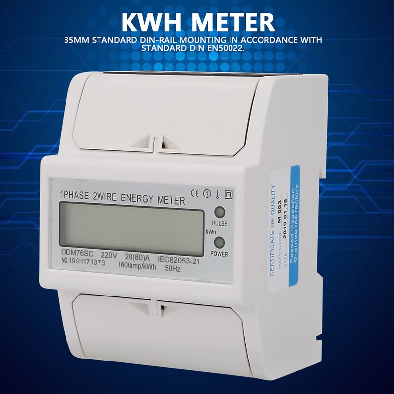 Natudeco DDM75SC Din Rail Energy Meter Single Phase Energy Meter