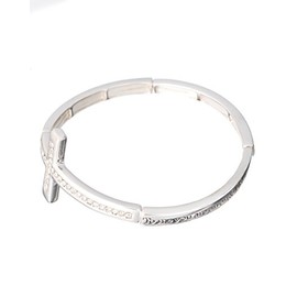 JNX Friendship Blessings Engraved Cross Stretch Bracelet with Inspirational card by Jewelry Nexus