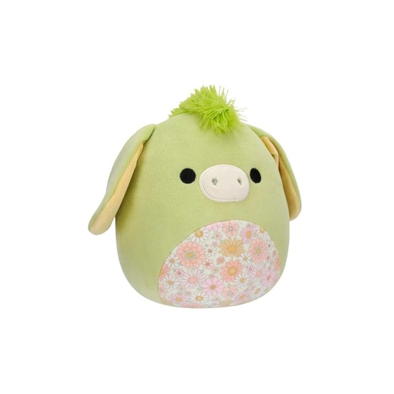 Squishmallows 7.5"" Juniper The Donkey with Floral Belly, Medium, Purple