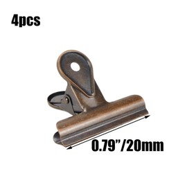 Bisbai 4pcs Vintage Copper Metal Bulldog Clips Zinc Alloy Long Tail Hinge Clip 65mm/2.56" for Home Corporate Office