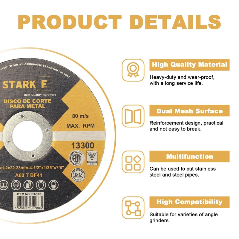 Pack of 20 Extra Thin 1 mm Metal Cutting Disc,