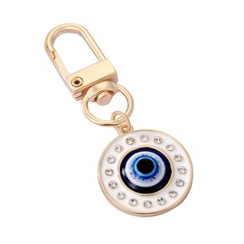MyfavoriteK Evil Eye Keychain Amulet Good Luck Charms for Women Cute Evil Eye Charm Car Keys Holder (White)