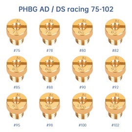 12 Piece Carburettor Nozzle Set 5 mm Main Nozzle Set Main Nozzle Carburettor Motorcycle Main Nozzle 75/78/80/82/85/88/90/92/95/98/100/102 for Dellorto Carburettor Accessories Phbg Ad/Ds Racing