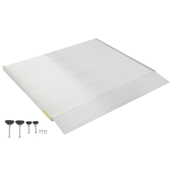 Threshold Ramp with Adjustable 36 Inch, Portable Self Supporting Aluminum