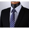 HISDERN Extra Long Polka Dots Tie Handkerchief Men's Necktie &