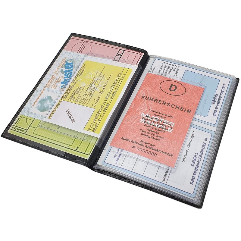 myledershop Large Elegant ID Folder 18 Compartments MJ-Design-Germany Made in