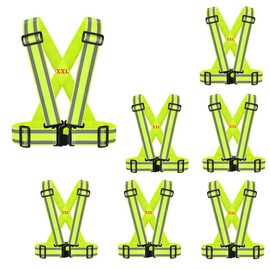 IDOU High Visibility Safety Vest(7PACK-XXL)|Reflective Running Gear for Walking,Cycling,Construction,Motorcycle|Men,Women