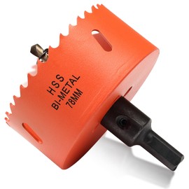 Bi-Metal Hole Saw 78 mm, Hole Drill Bit for Wood and Metal, Bi-Metal Round Drill Bit with 35 mm Cutting Depth for Steel, Cast Iron, Aluminium, Drywall, Plywood and Acrylic