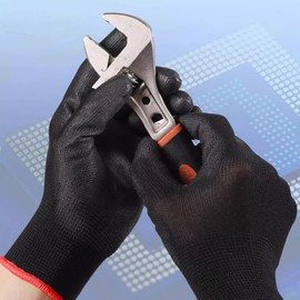 HUAHAITGCH Work Gloves for Men and Women,6 Pairs PU Coated Safety Gloves, Ideal for Warehouse Package Handling, Construction, Gardening (Medium)